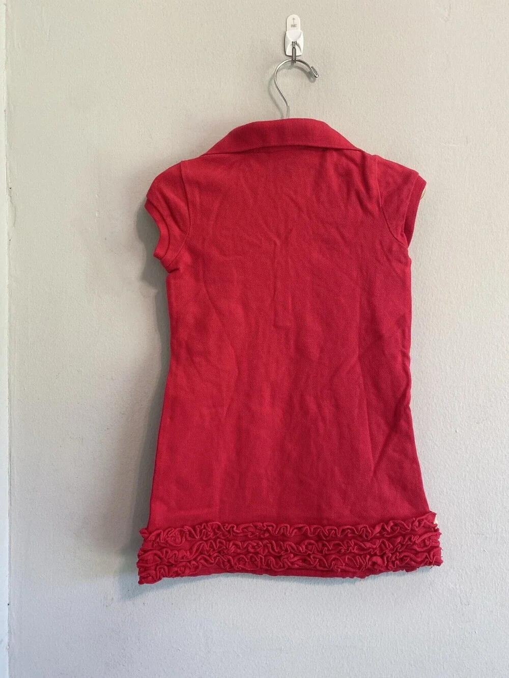 Ralph Lauren Red Ruffle Hem Polo Dress Girls 3T